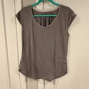 lululemon athletica Gray Scoop Neck Cap Sleeve Top